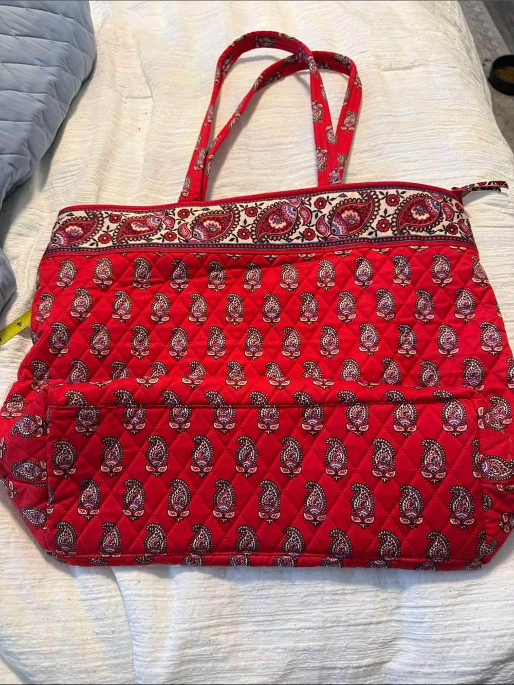 Vera Bradley Red Quilted Paisley Tote
